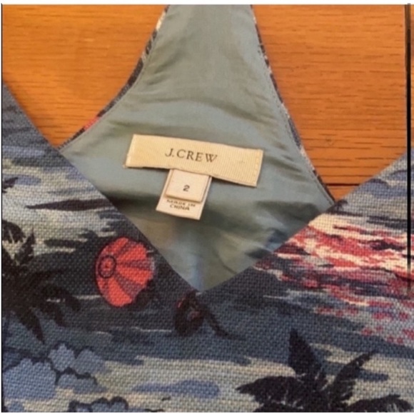 J.Crew Carrie size 2 linen blend dress in Hawaiian Sunset - Picture 3 of 5